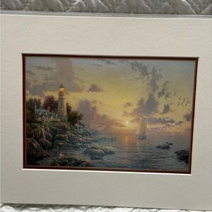 Thomas Kinkade Radiant Lighthouse at Dusk